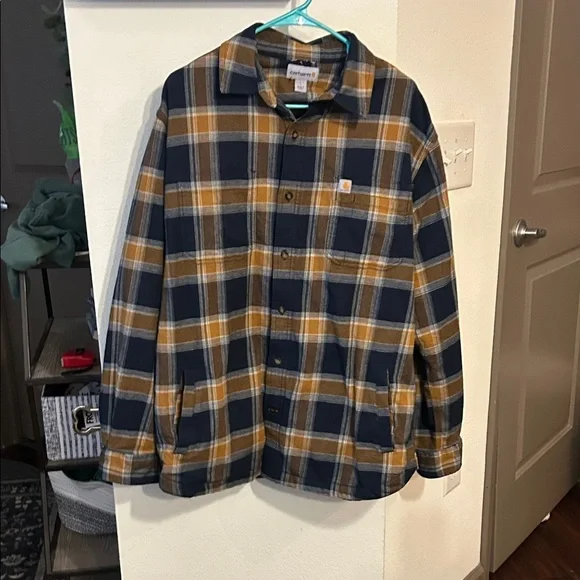 RF Relax Fit Flannel Fleece Lined Plaid Shirt - Men's - Picture 3 of 4